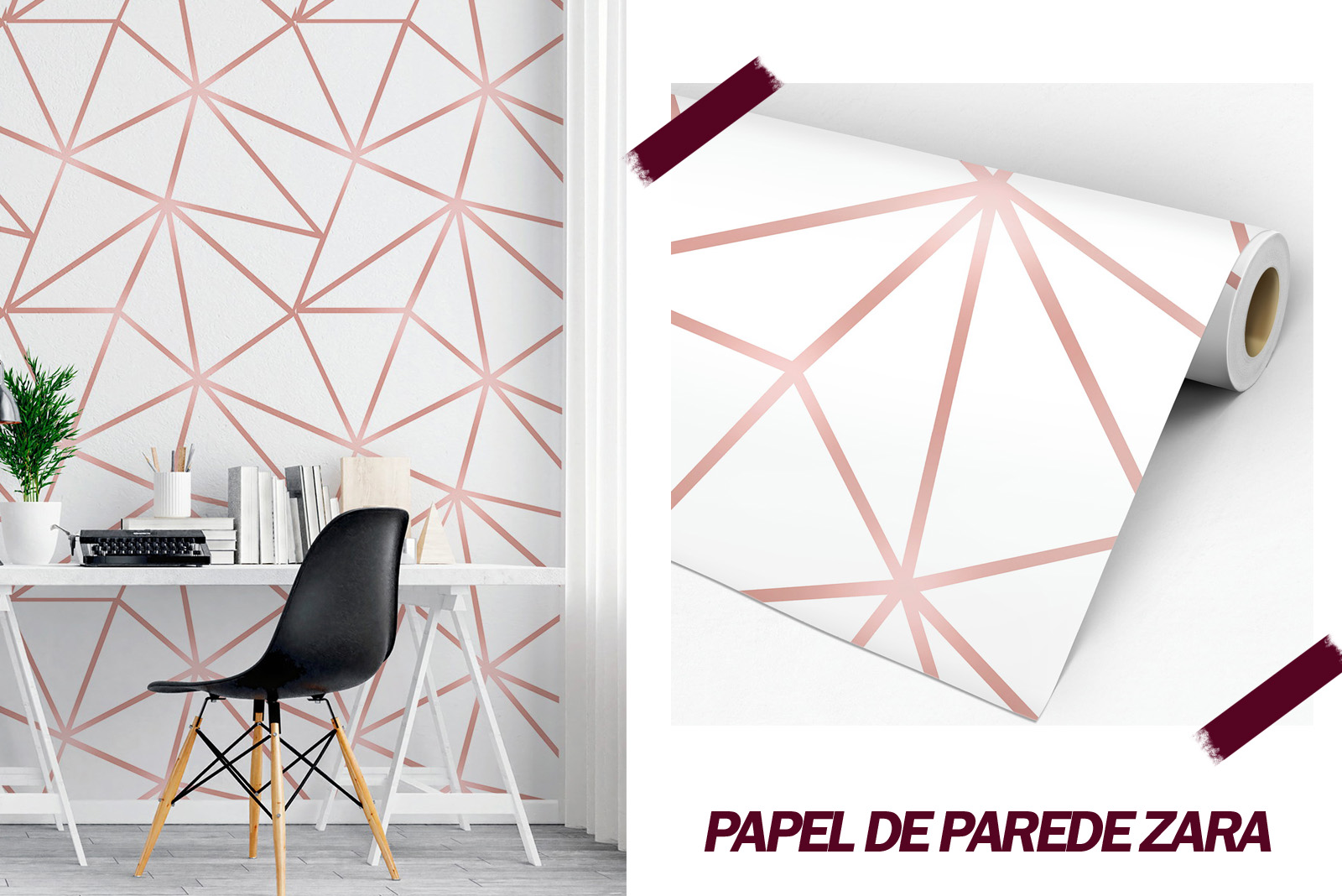 Papel de Parede Zara Rosa